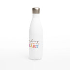 Teaching Fills My Heart - White 17oz Stainless Steel Water Bottle White Water Bottle Globally Fulfilled Teacher