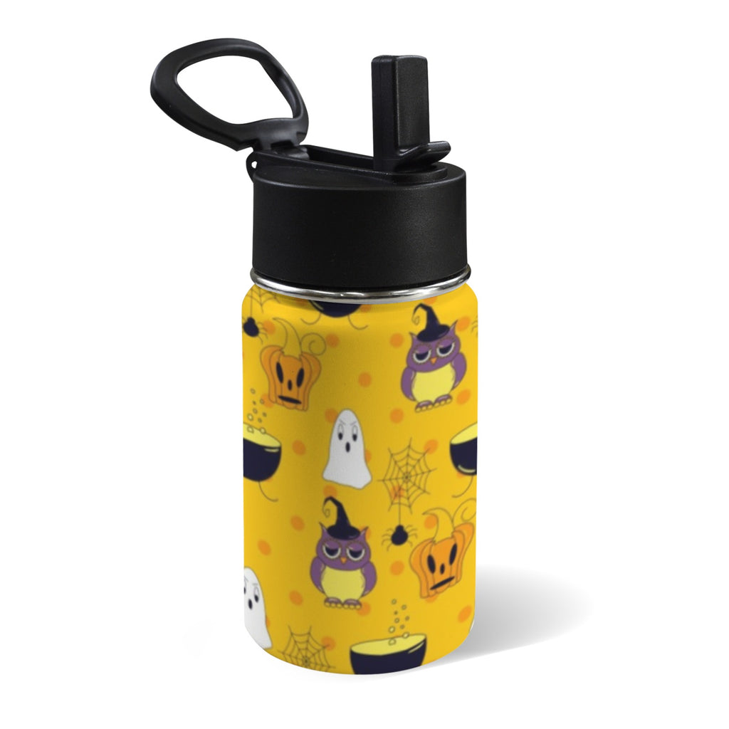 Halloween Owl 12oz Kids Water Bottle with Straw Lid