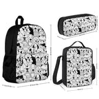 Dogs In Black And White - Three Piece Backpack Set