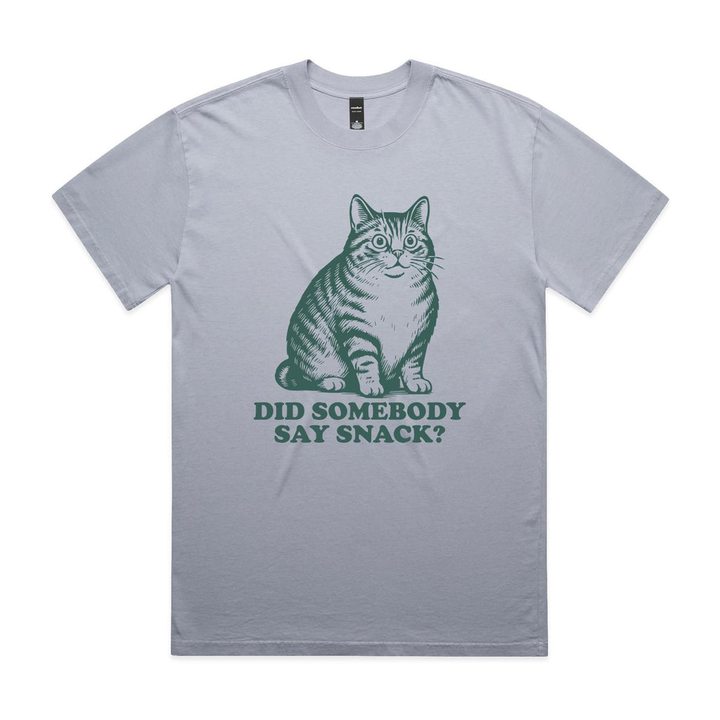 Cat, Did Somebody Say Snack AS Colour Heavy Faded Tee Unisex Faded powder Heavy Faded T-shirt animal Food Printed In Australia