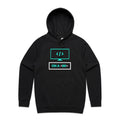 On A Break, Coding Men's AS Colour Hoodie Black Mens Hoodie Printed In Australia Tech