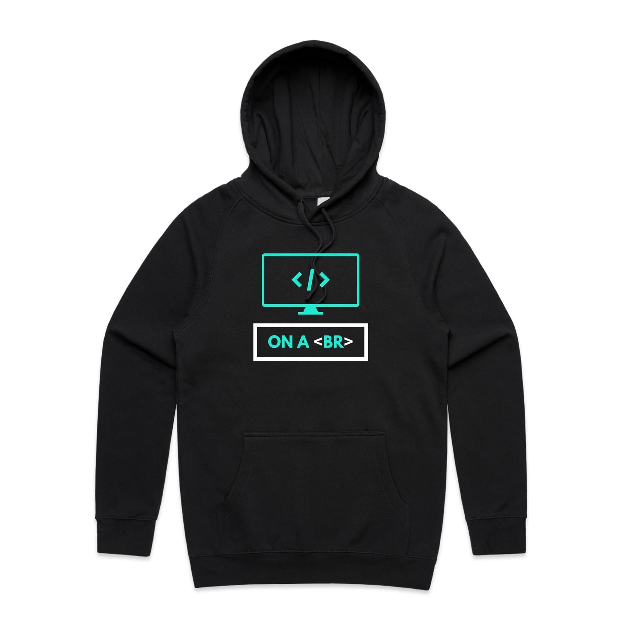 On A Break, Coding - Mens Hoodie Black Mens Hoodie Printed In Australia Tech