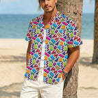 Graphic 80's Men's Crinkle Hawaiian Shirt