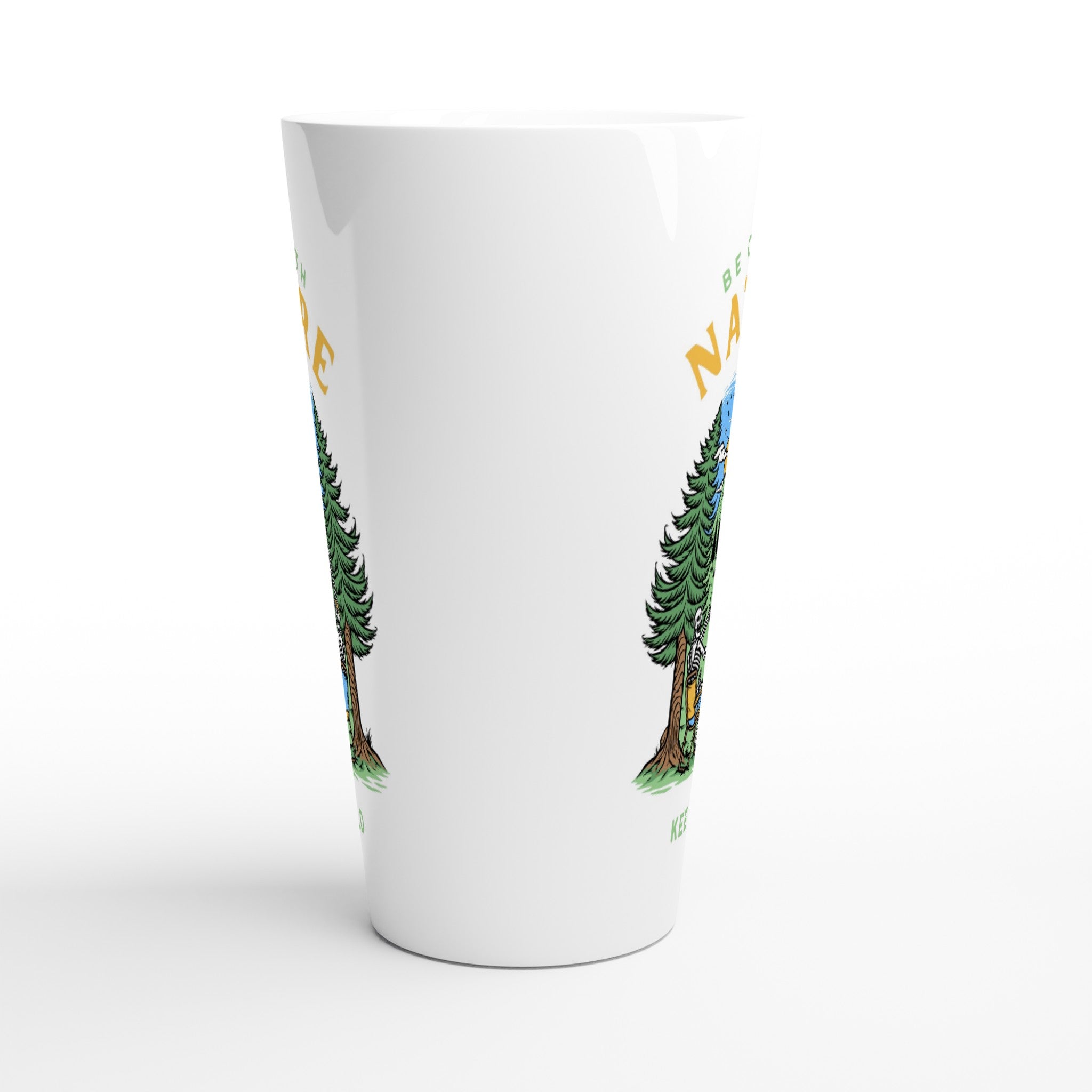 Be One With Nature, Skeleton - White Latte 17oz Ceramic Mug Latte Mug Environment Globally Fulfilled