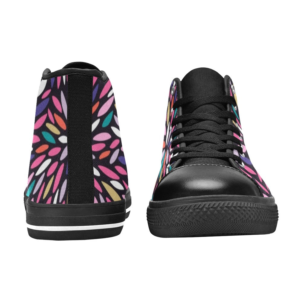 Colour Burst - Kids High Top Canvas Shoes