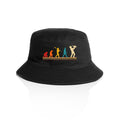 Evolution Of A Saxophone Player AS Colour Bucket Hat Black One Size As Colour Bucket Hat Music Printed In Australia