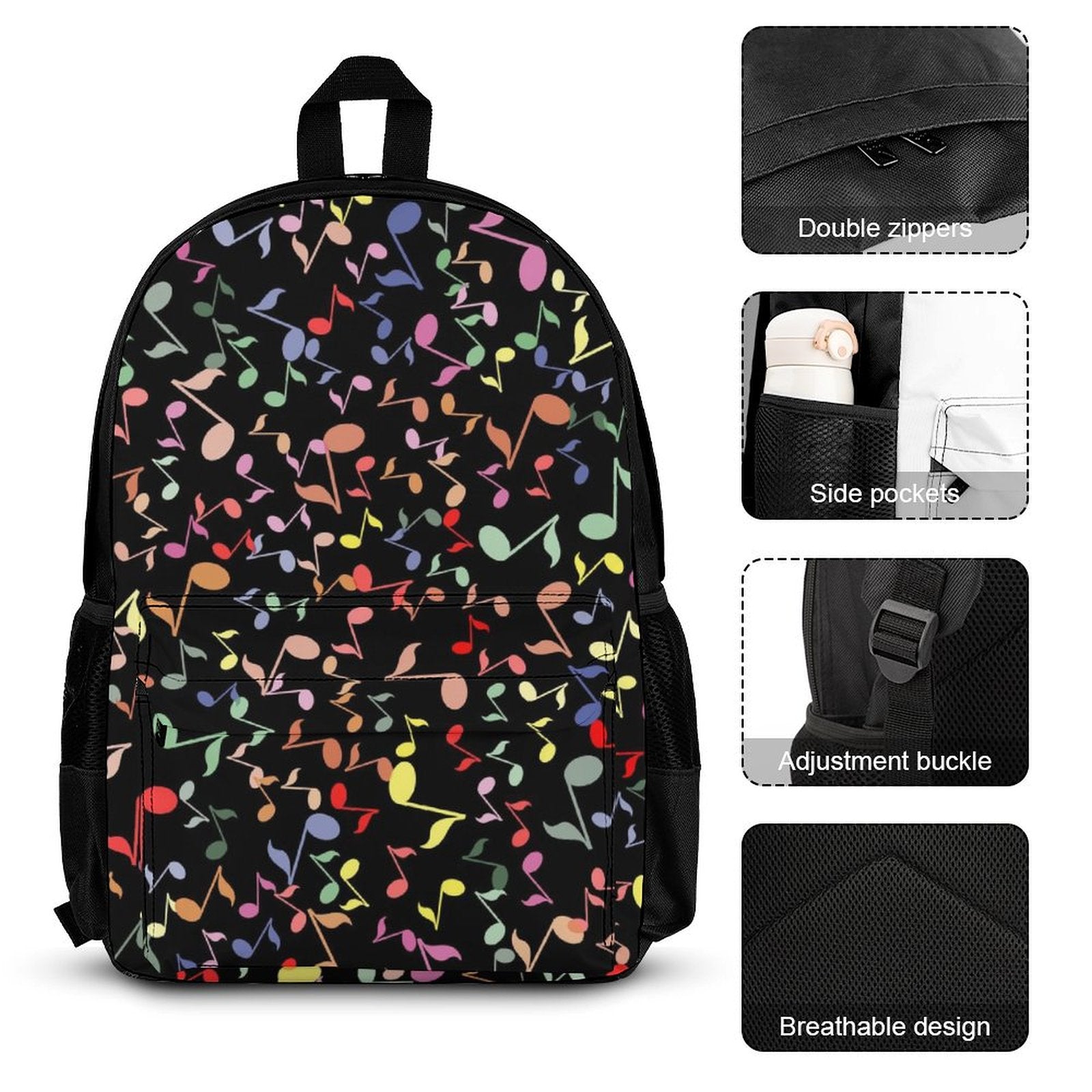 Music Notes - Three Piece Backpack Set