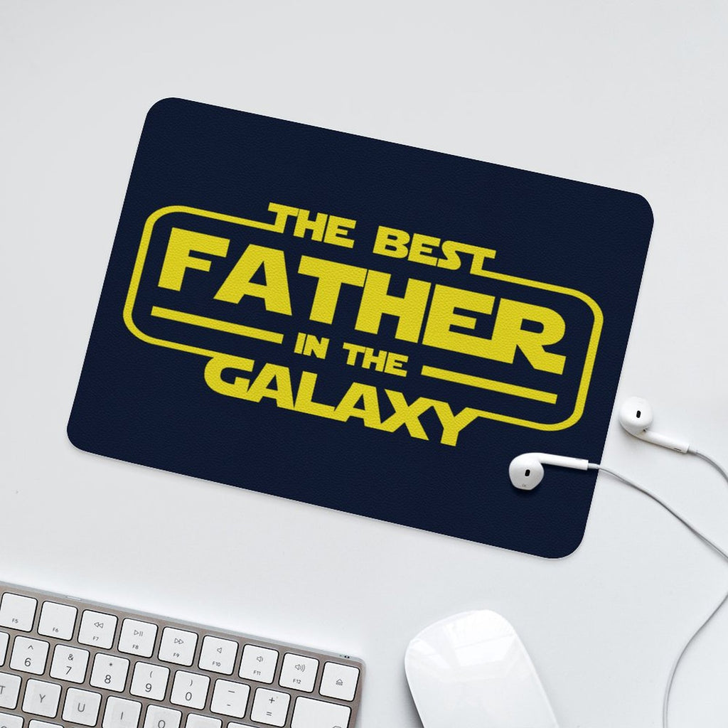 Best Father In The Galaxy - Leather Mouse Pad Leather Mouse Pad Dad Printed Offshore Space