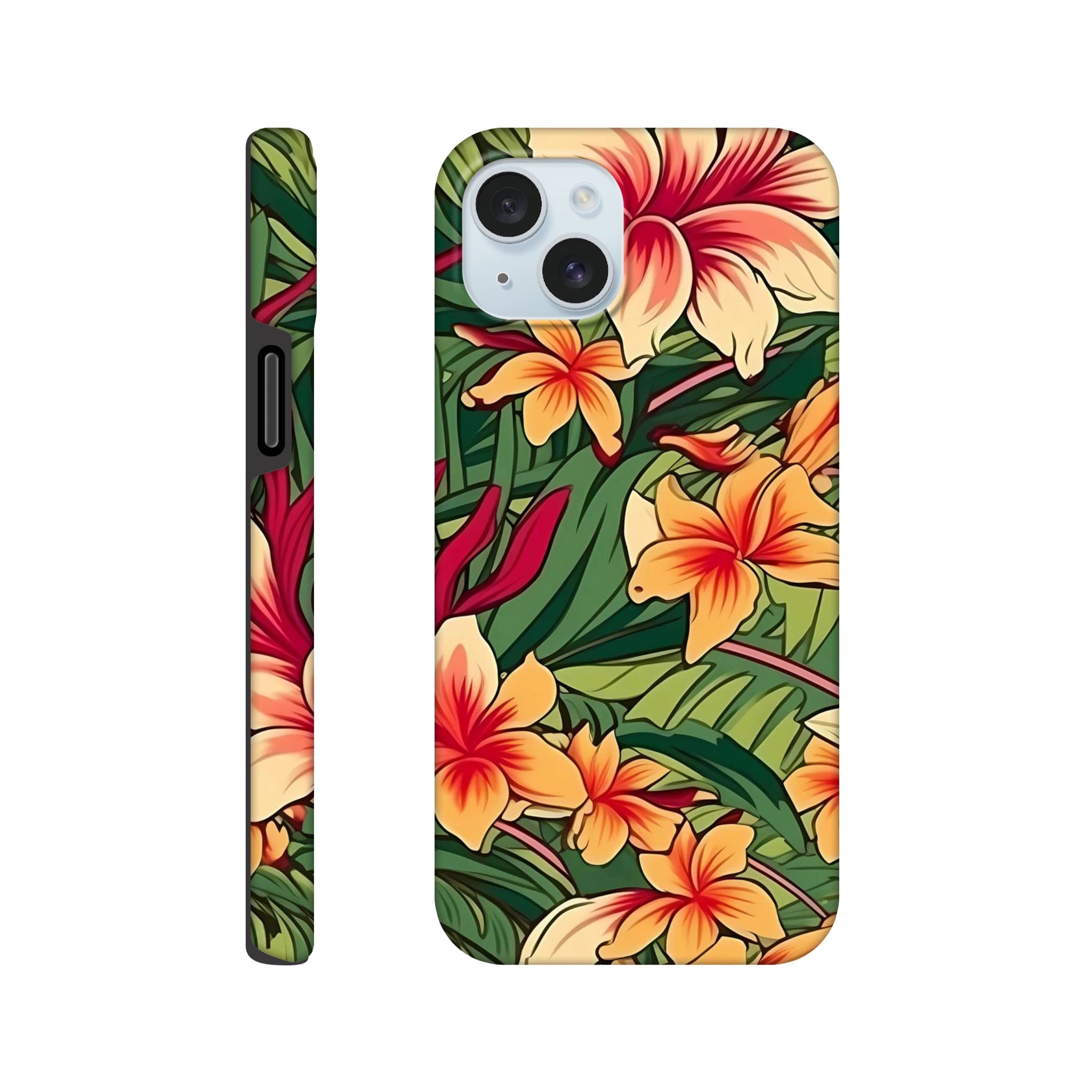 Vintage Hawaiian Floral - Apple iPhone Tough case iPhone 15 Plus iPhone Tough Case Globally Fulfilled Plants Surf