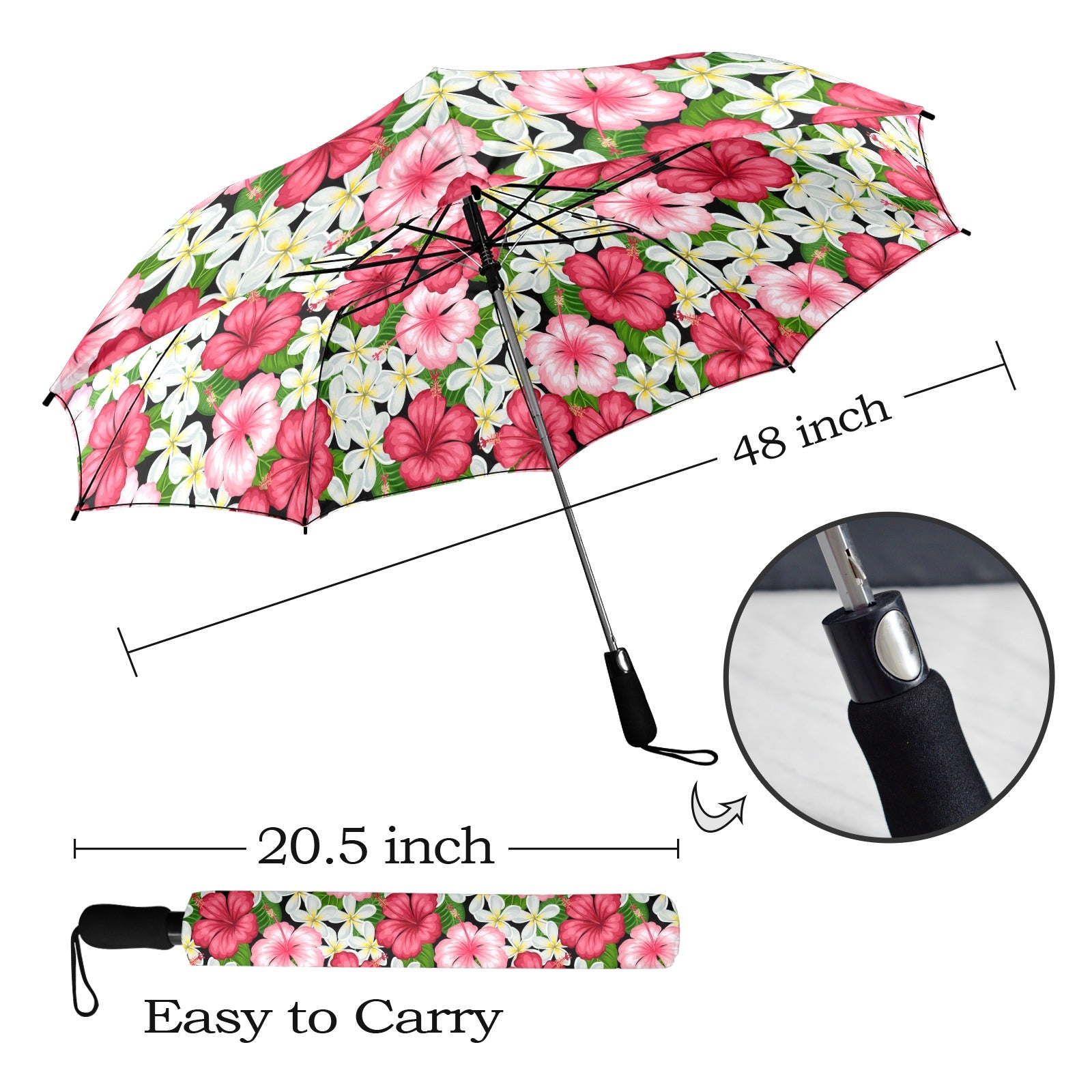 Hibiscus - Semi-Automatic Foldable Umbrella (Model U12) Semi-Automatic Foldable Umbrella (U12)