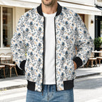 Astronauts And Rocket Ships Men's Casual Zip‑Up Bomber Jacket