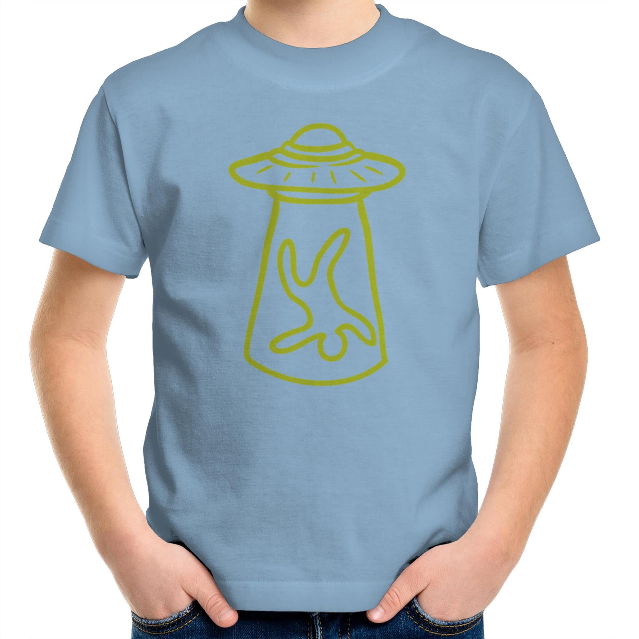 Alien Abduction - Kids Youth T-Shirt Carolina Blue Kids Youth T-shirt Printed In Australia Sci Fi
