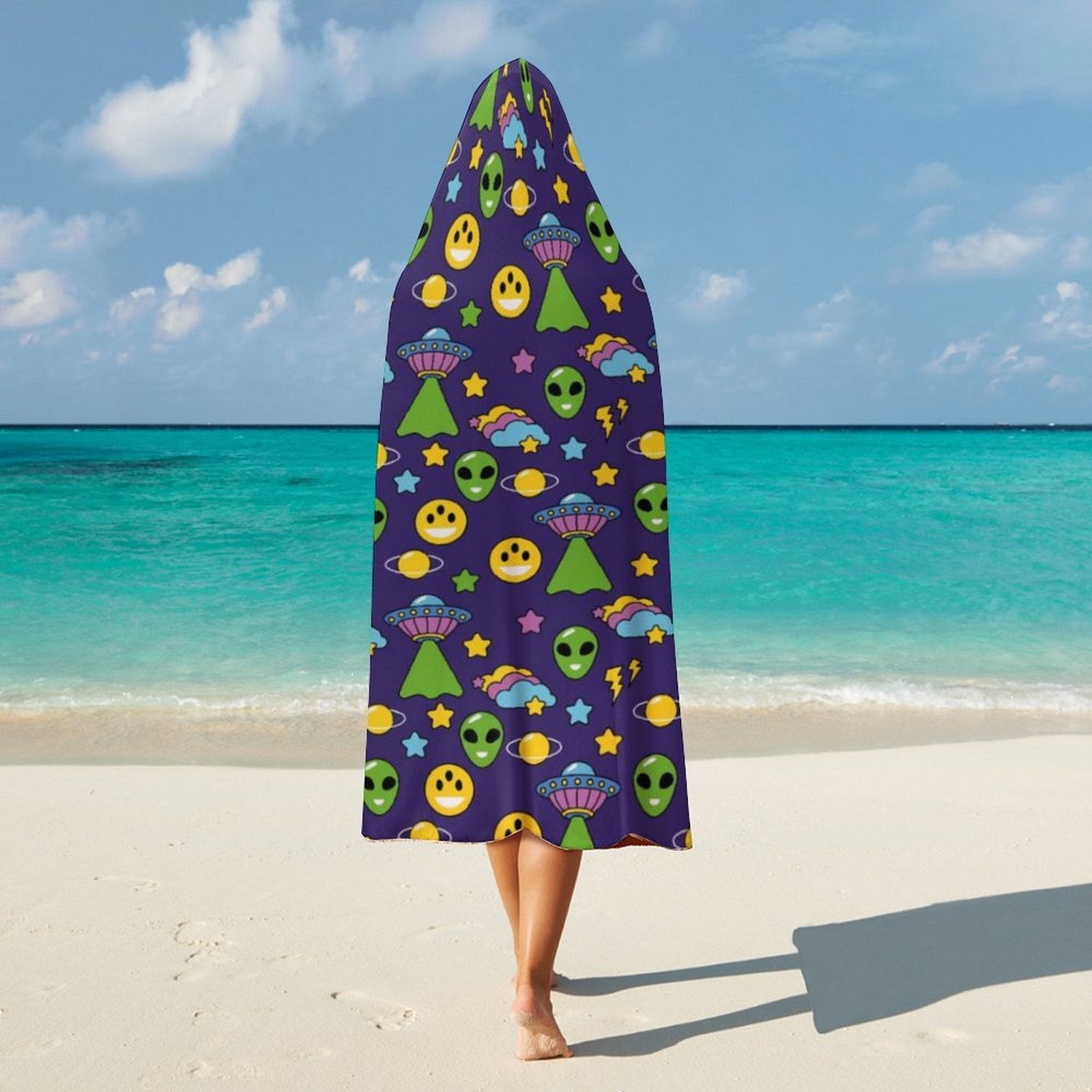 Groovy Alien Kids Hooded Blanket 100cm x 130cm