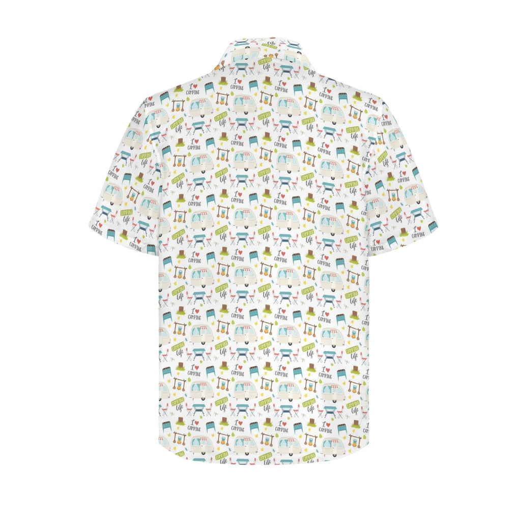 Camping Life Men's Short Sleeve Hawaiian Shirt Men's Hawaiian Shirt (New) Printed Offshore