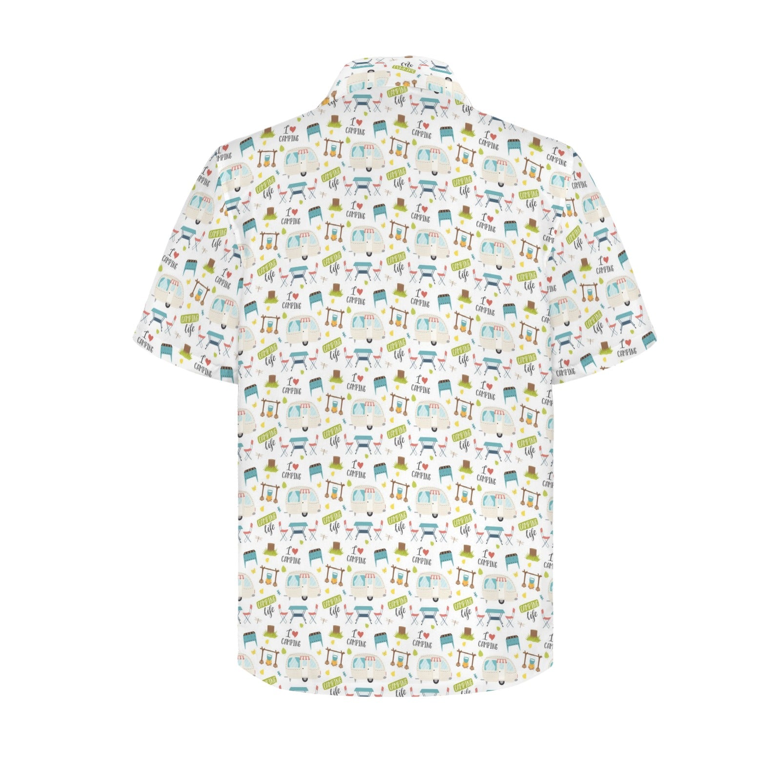 Camping Life Men's Short Sleeve Hawaiian Shirt Men's Hawaiian Shirt (New) Printed Offshore