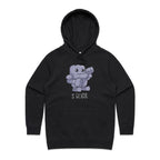 I Rock - Womens Hoodie Black Womens Hoodie Music Printed In Australia