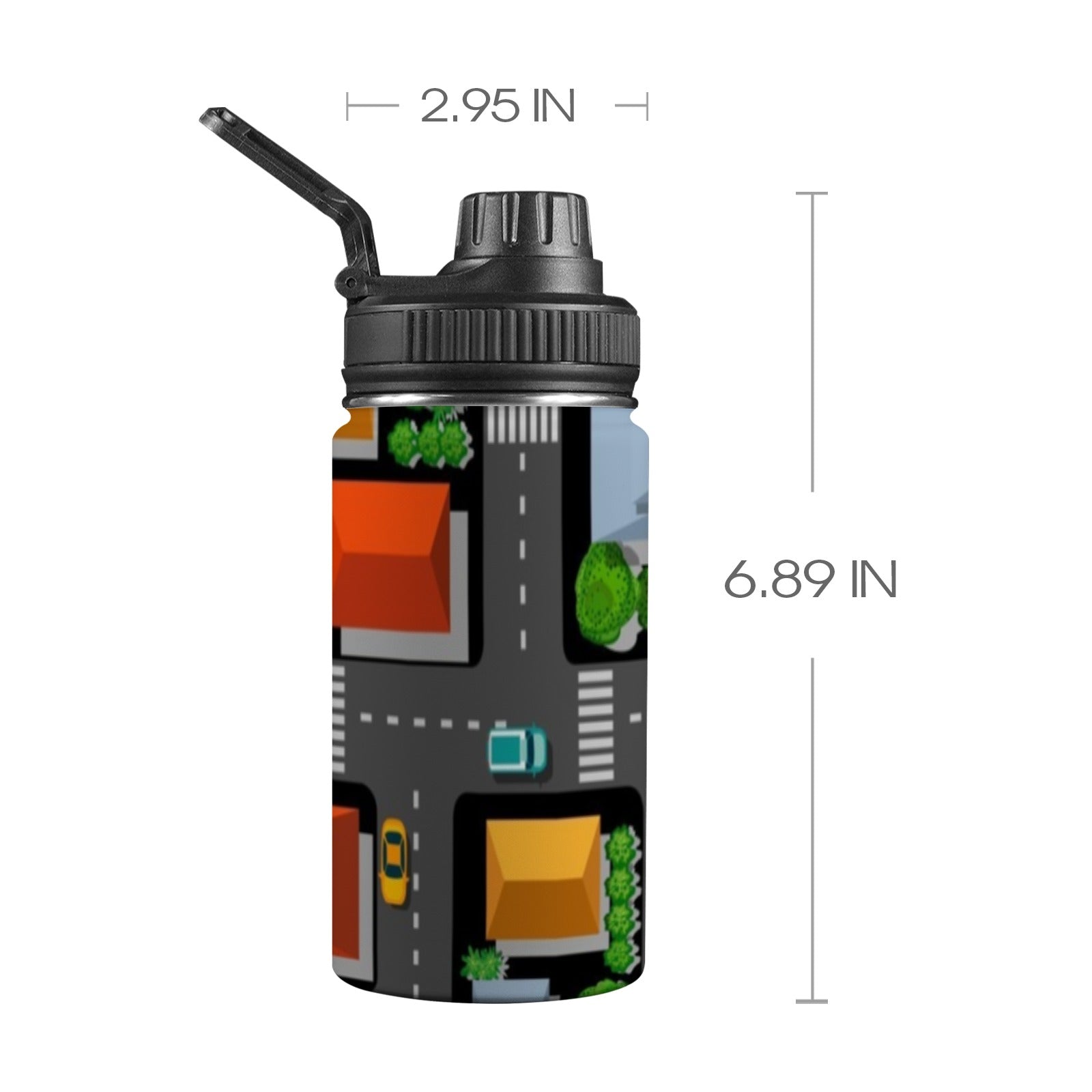 Road Map - Kids Water Bottle with Chug Lid (12 oz) One Size Kids Water Bottle with Chug Lid Printed Offshore