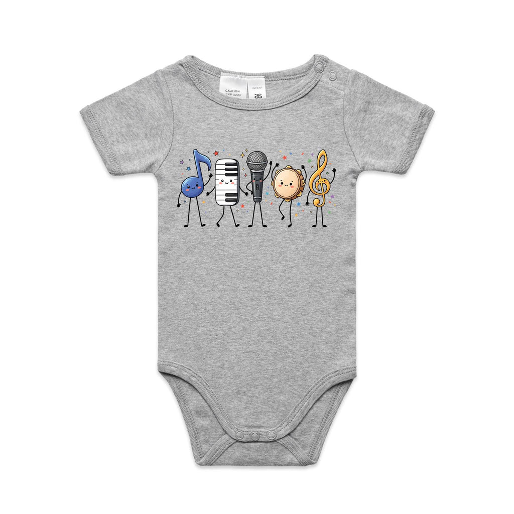 Cute Music Characters AS Colour Baby Bodysuit