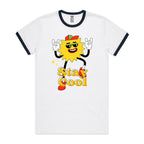 Stay Cool - Staple Ringer Tee White Navy Ringer T-Shirt Printed In Australia