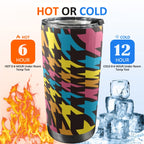 Crazy Geometric - 20oz Mobile Tumbler with Lid (Black Lock) 20oz Travel Mug Printed Offshore