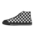 Black And White Checkered Women's High Top Canvas Shoes US12 Womens Classic High Top Shoes Printed Offshore