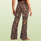 Coffee Beans High Waist Crossover Tummy Control Flare Leggings High Waist Flare Leggings Coffee Printed Offshore