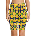 Happy Pineapples Women's Bike Shorts With Side Pockets Women's Bike Shorts Food Printed Offshore