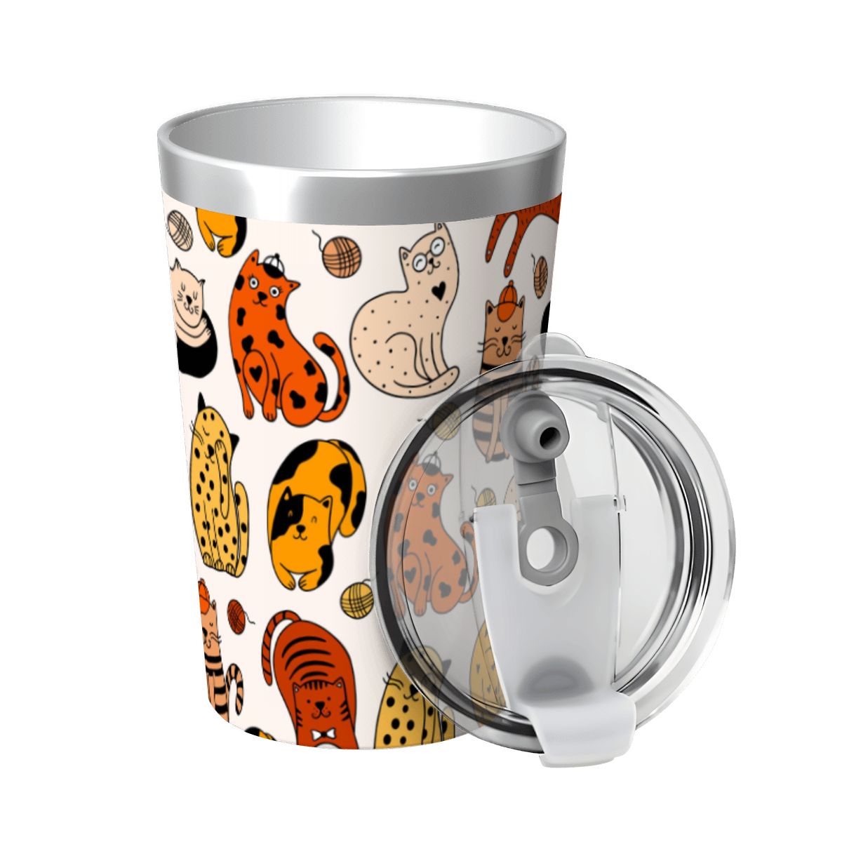 Cat Nap Small Stainless Steel Travel Mug Cup 12oz/350ml