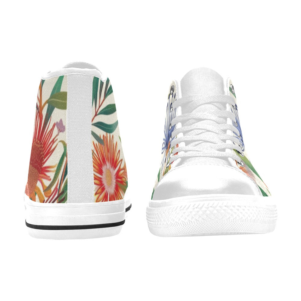 Australian Native Flowers - Women's High Top Canvas Shoes