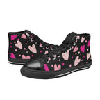 Pink Hearts - Women's High Top Canvas Shoes Womens Classic High Top Shoes Love Printed Offshore