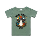 Good Vibes Only, Hippie Mushroom With Sunglasses - Baby T-shirt