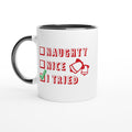 Santa's Christmas List, Naughty, Nice, I Tried - White 11oz Ceramic Mug with Color Inside Ceramic Black Christmas Colour Mug Christmas Globally Fulfilled