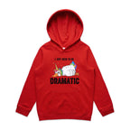 Dramatic Unicorn Goose Kid's AS Colour Hoodie Red Kids Hoodie animal Printed In Australia
