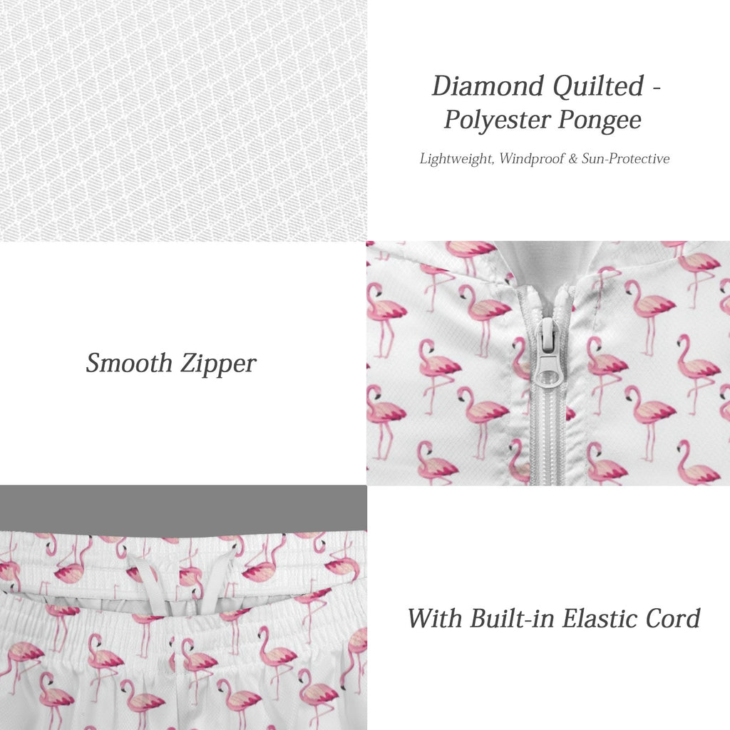 Flamingos Men's Lightweight Sun Hoodie & Shorts Set Men's Lightweight Sun Hoodie & Shorts animal Printed Offshore