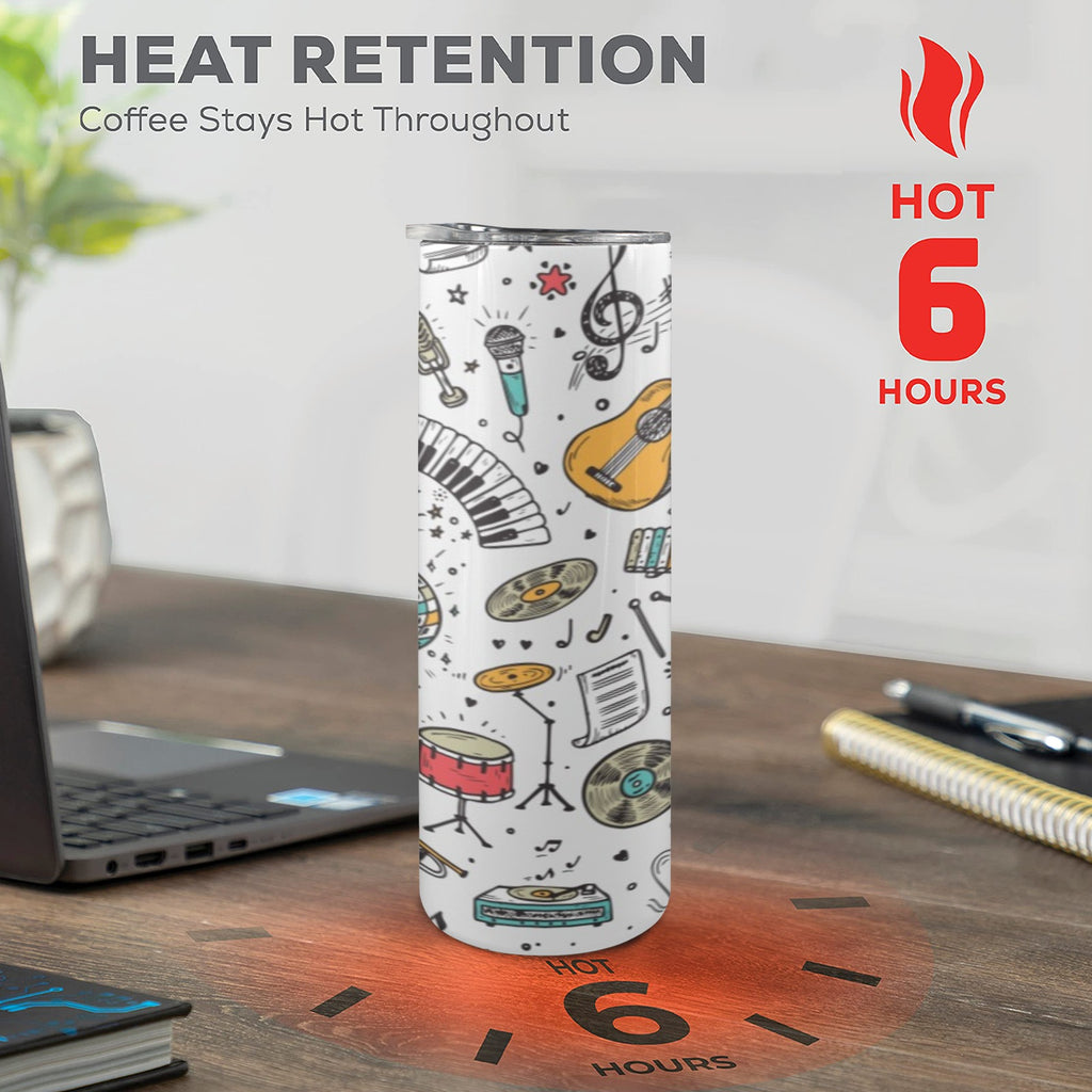 Musical Celebration 20oz Tall Skinny Tumbler with Lid and Straw