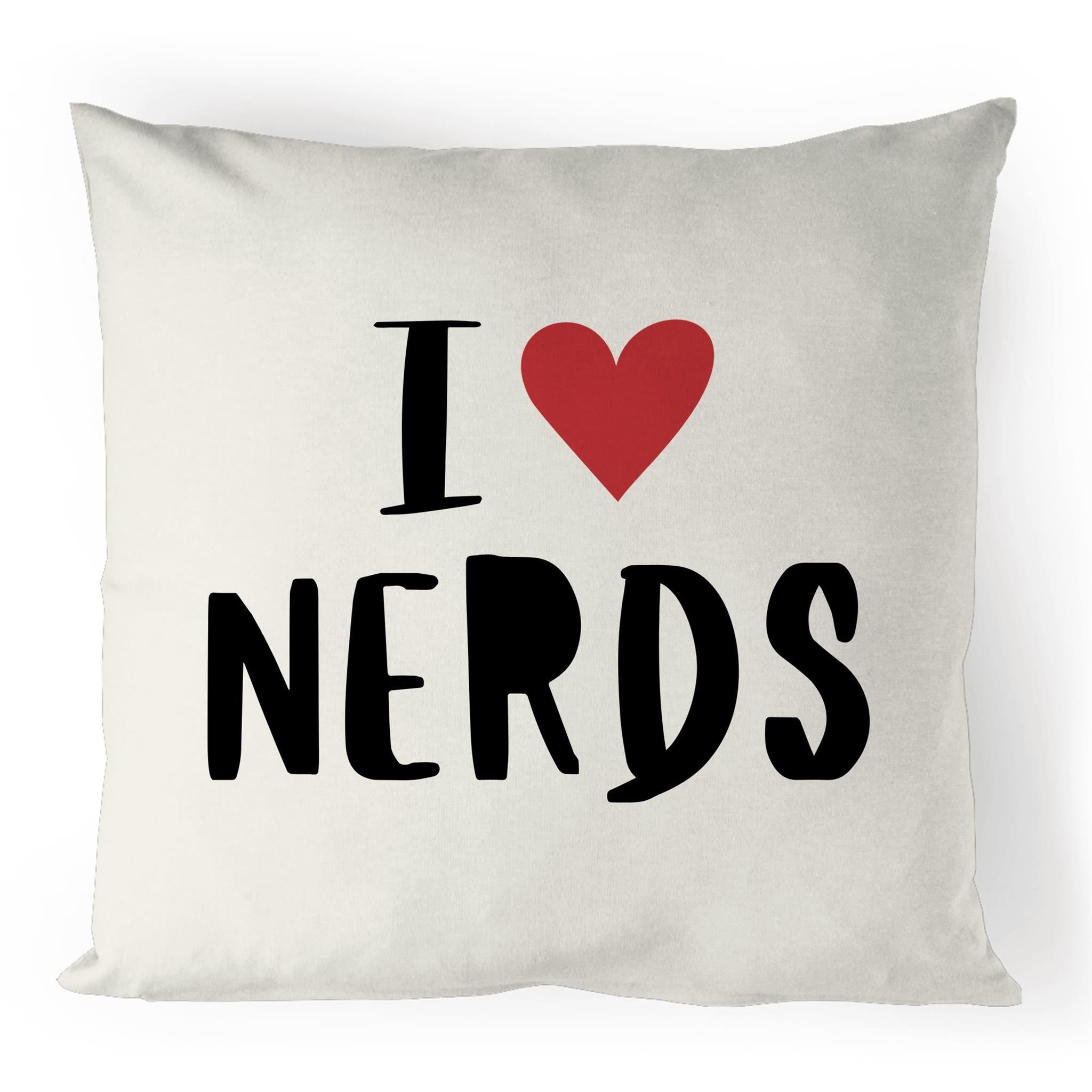 I Love Nerds, Red Heart - 100% Linen Cushion Cover Default Title Linen Cushion Covers Love Printed In Australia