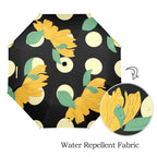 Yellow Flowers And Dots - Semi-Automatic Foldable Umbrella (Model U12) Semi-Automatic Foldable Umbrella (U12)