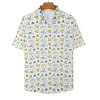 Camping Life, Retro Caravan - Women's Short-Sleeve Button Up Shirt