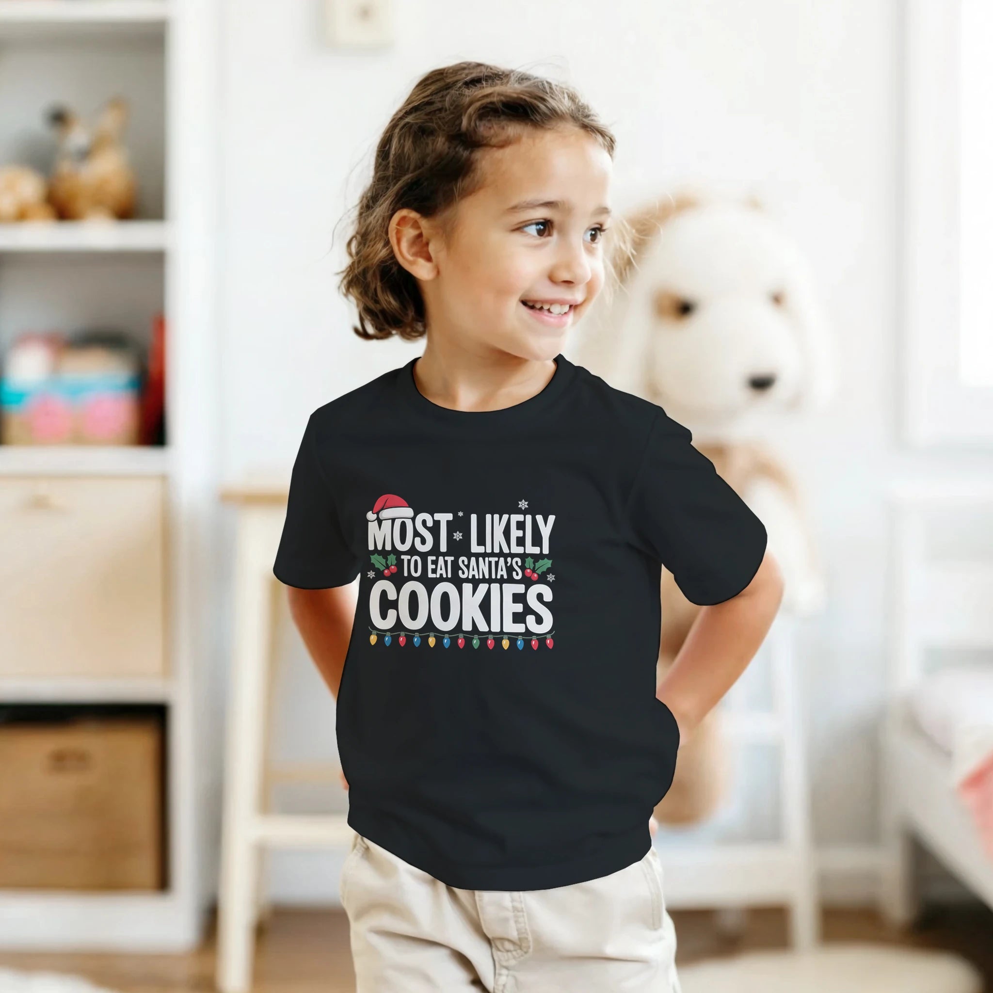 Personalised - Christmas Most Likely To - Classic Kids Crewneck T-shirt | Gildan® 5000B Personalised Kids T-shirt Christmas