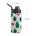 Flamingo Leaves - Kids Water Bottle with Chug Lid (12 oz) One Size Kids Water Bottle with Chug Lid animal Printed Offshore
