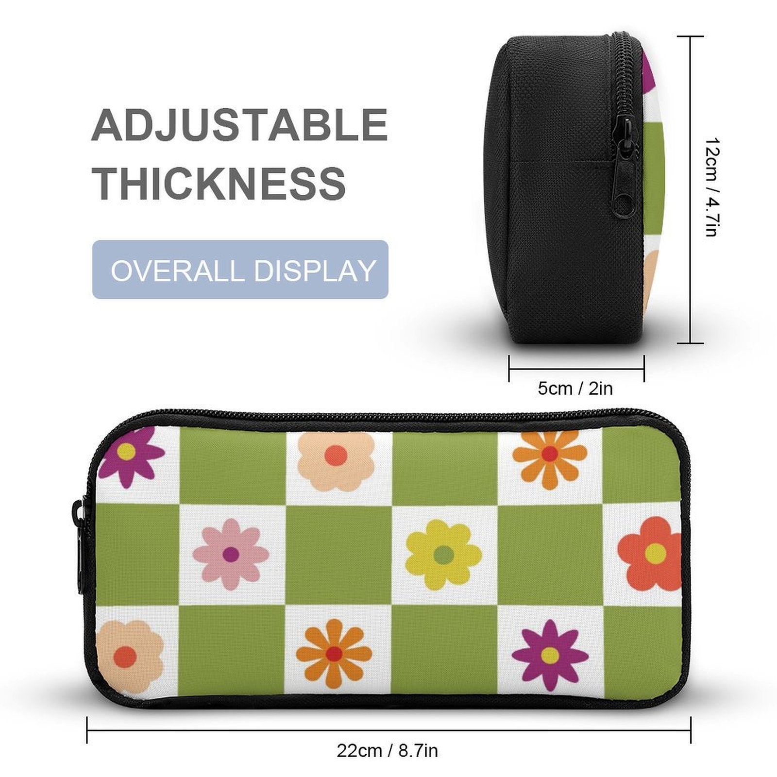 Flower Check Backpack, Lunch Bag & Pencil Case Set