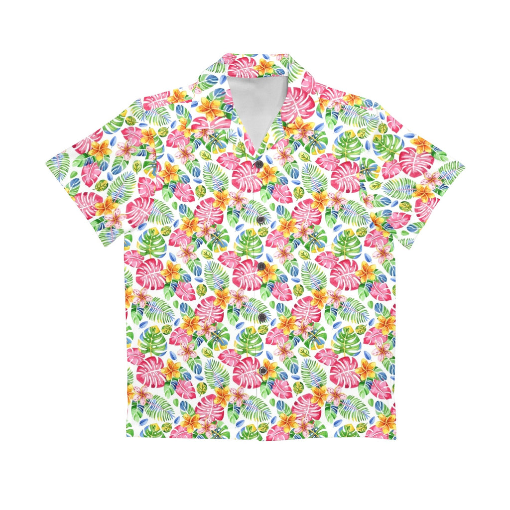 Bright Painted Tropical Senior Kids Hawaiian Shirt