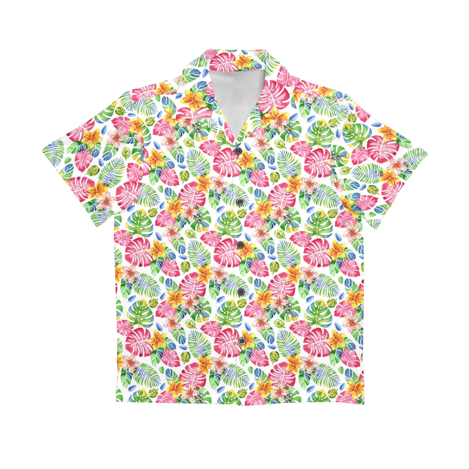 Bright Painted Tropical Senior Kids Hawaiian Shirt