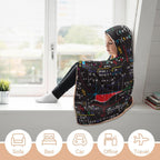Colourful Maths Equations Kids Hooded Blanket 100cm x 130cm Kids Hooded Blanket Maths Printed Offshore