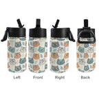 Cute Cat Faces 12oz Kids Water Bottle with Straw Lid