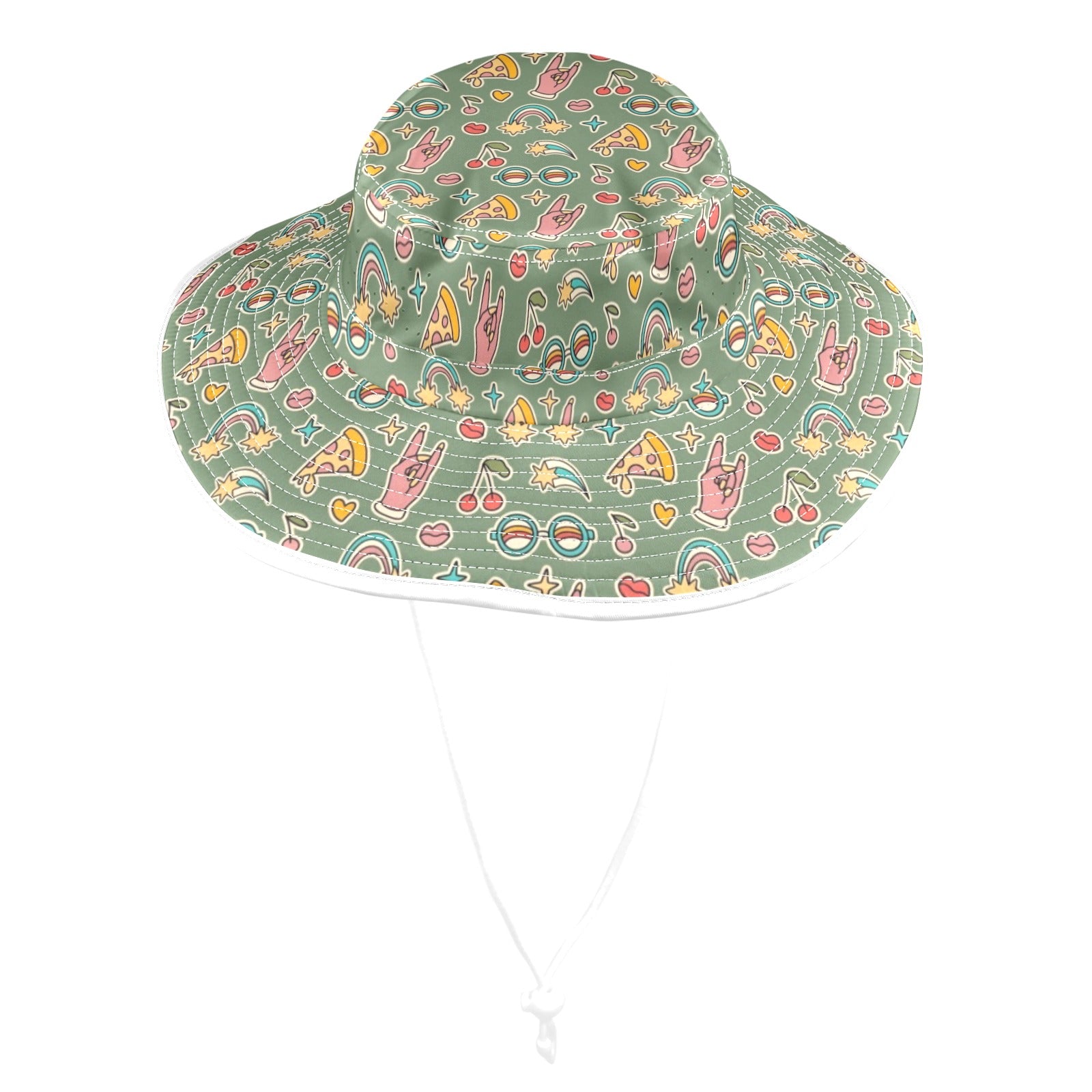 Groovy Retro Wide Brim Bucket Hat Wide Brim Bucket Hat Printed Offshore Retro