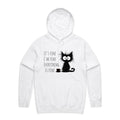 Frazzled Cat, It's Fine, I'm Fine, Everything Is Fine Men's AS Colour Hoodie White Mens Hoodie animal Printed In Australia