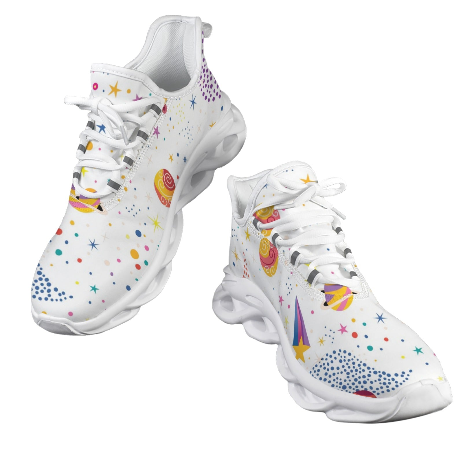 White Galaxy Men's Twisted Sole Sneakers
