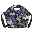 Butterfly Flowers - Neoprene Lunch Bag Neoprene Lunch Bag Printed Offshore