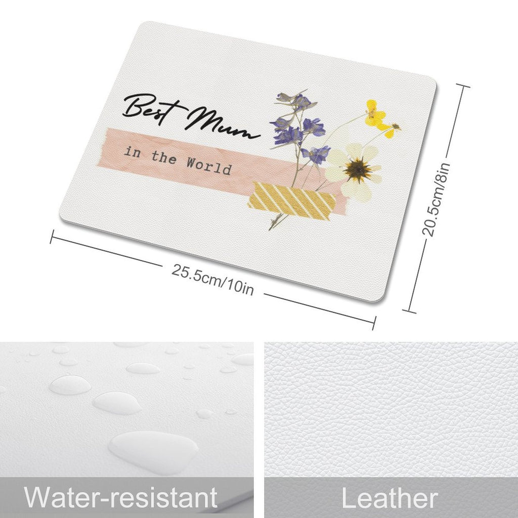 Best Mum In The World - Leather Mouse Pad Leather Mouse Pad Mum Printed Offshore